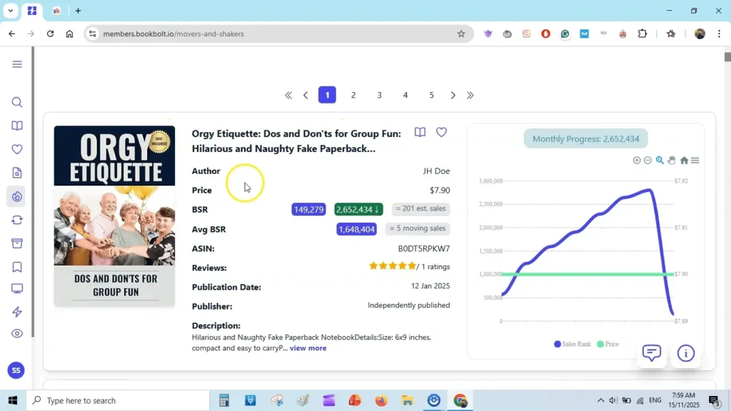 Amazon KDP Movers & Shakers: What’s Selling Daily, Weekly, and Monthly 3 monthly mover and shakers example