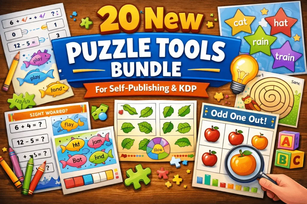 20 New Puzzle Tools Just Launched by Self Publishing Titans (Worth It?) 1 new kdp puzzle and activity tools bundle