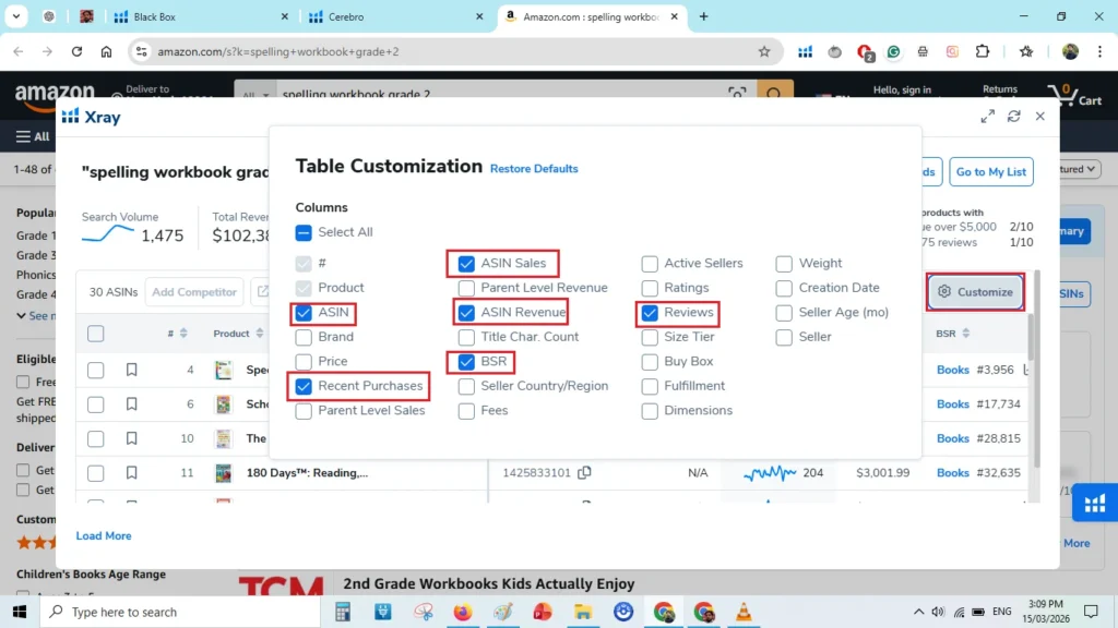 How I Find Low-Competition Amazon KDP Niches Using Helium 10 (Step-by-Step Tutorial) 16 helium 10 xray table customization