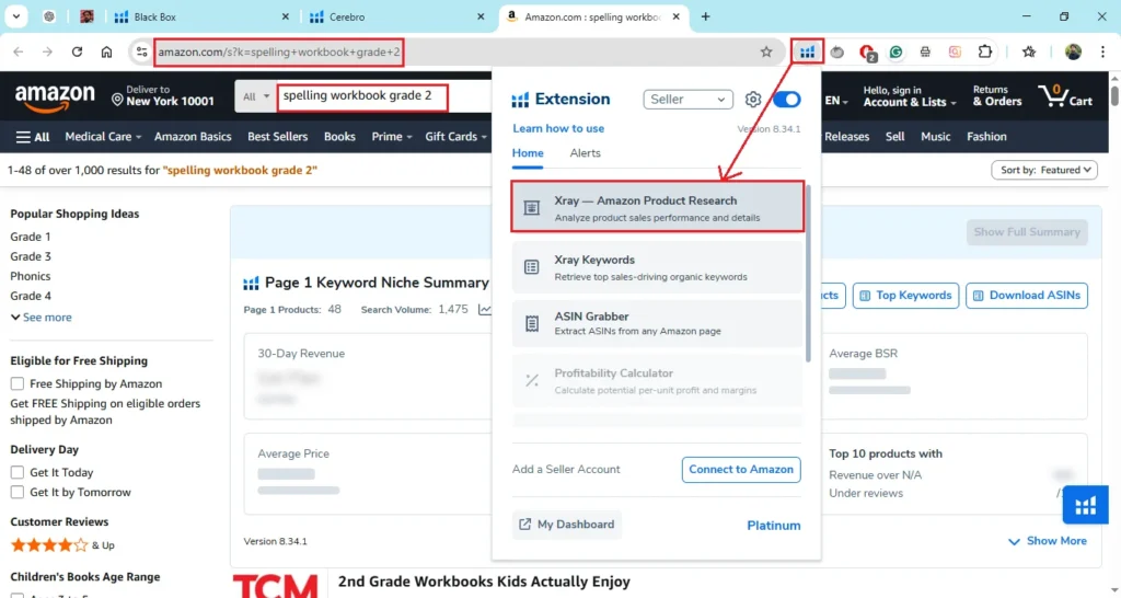 How I Find Low-Competition Amazon KDP Niches Using Helium 10 (Step-by-Step Tutorial) 13 running top keyword through helium 10 xray tool 1 of 2