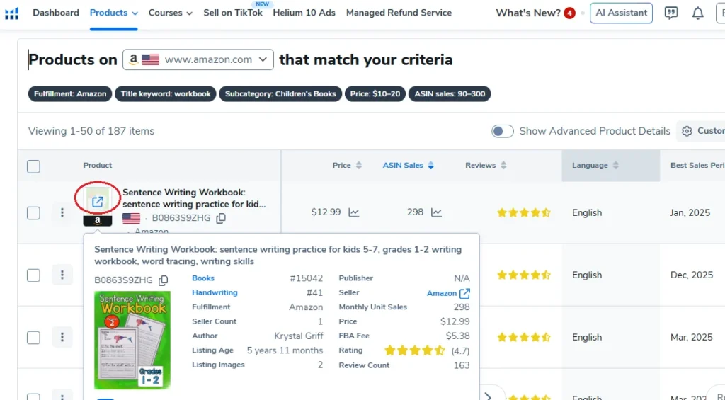 How I Find Low-Competition Amazon KDP Niches Using Helium 10 (Step-by-Step Tutorial) 8 viewing product or niche ideas on amazon from black box