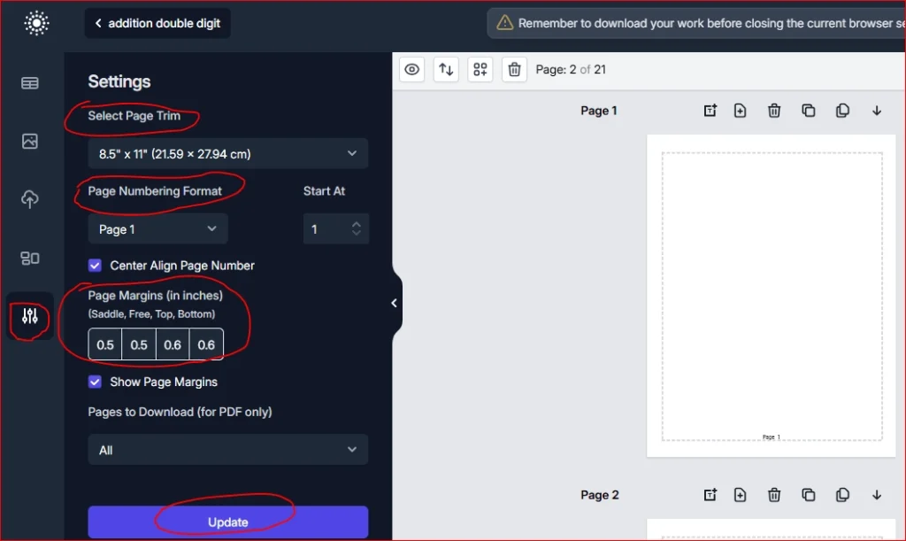 How I Made $14,000 Selling Math Worksheets on Amazon KDP — With One Simple Tool 2 math worksheet layout settings