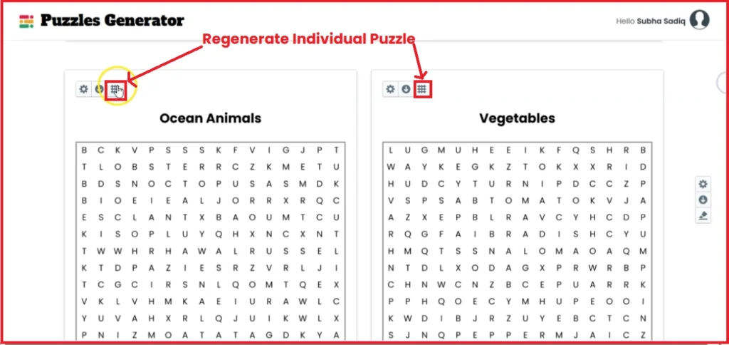 How I Created a Word Search Puzzle Book in Minutes Using AI and Instant Puzzle Generator 9 regenerate individual puzzle page