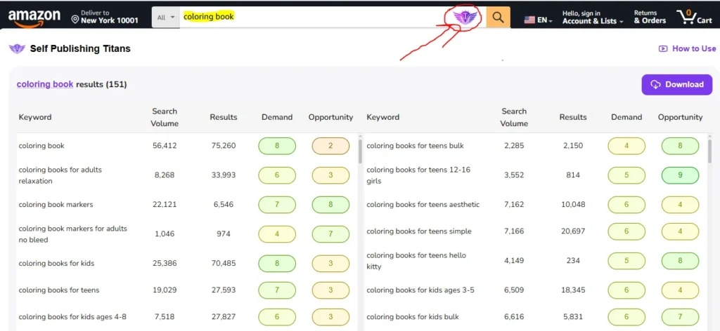 Titans Pro Amazon KDP Keyword Research Tutorial (2026 Guide) 3 titans pro coloring book niches