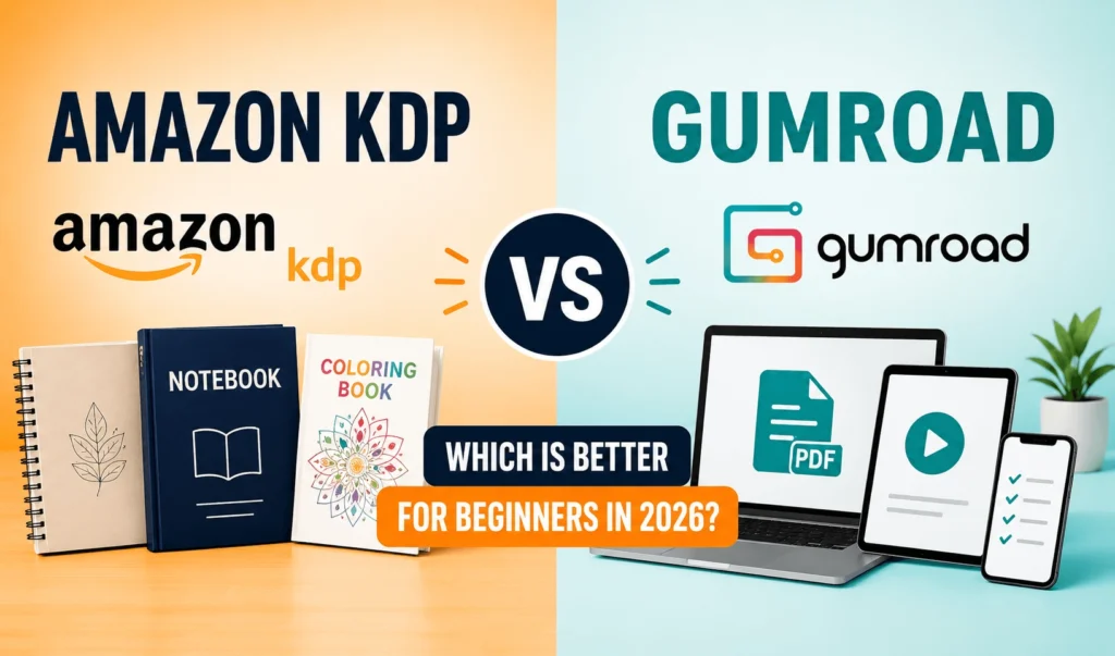 Amazon KDP vs Gumroad: Which Is Better for Beginners in 2026? 1 amazon kdp vs gumroad