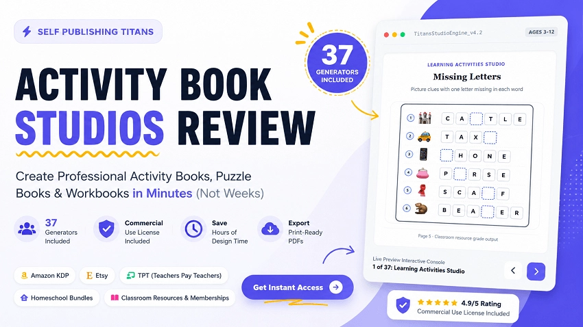 Self Publishing Titans Activity Book Studios Review (2026): Are Bundles 5 & 6 Worth It? 1 self publishing titans kids activity studios review for kdp