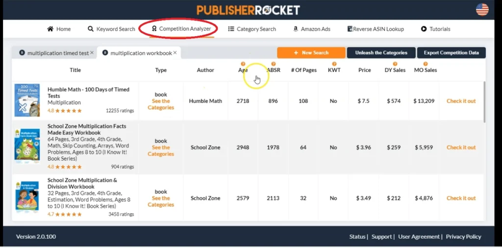 Publisher Rocket Review: Finding Low-Competition Amazon KDP Niches (2026) 4 kdp competition analyzer by publisher rocket
