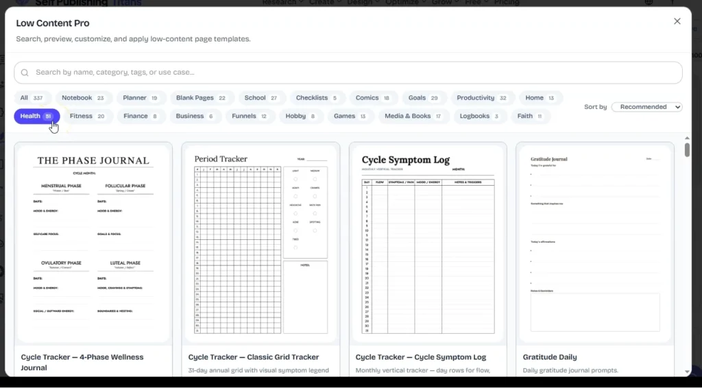 Low Content Pro Review: Create Amazon KDP Interiors Faster with 337 Ready-to-Use Templates 2 low-content-pro-amazon-kdp
