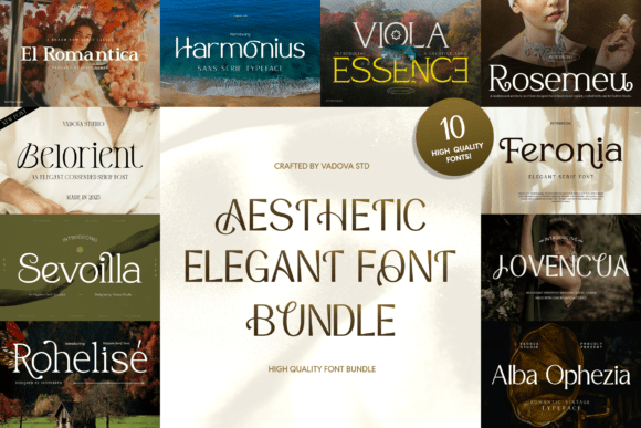 Aesthetic Font Bundle: Elevate Your Designs Today 1 Aesthetic Elegant Bundle Font